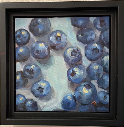 Click to view detail for Rhapsody in Blueberries 6x6 $275